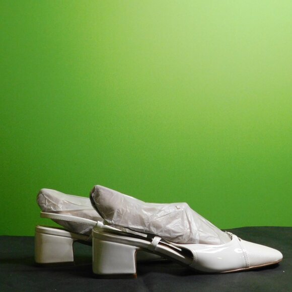 7.5 SIZE Sam Edelman Women's Tarra Pump Bright White Patent - Picture 4 of 5